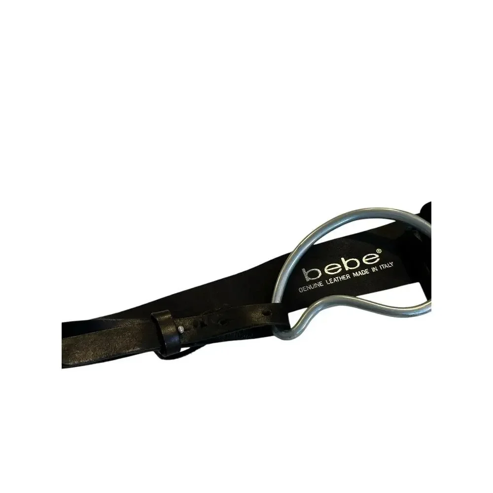 Bebe Women's Black Genuine Leather Belt